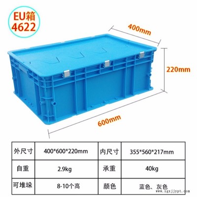 廠家直供物流周轉箱 寬400長600高220 加厚帶蓋配送周轉箱 汽配零件儲物箱