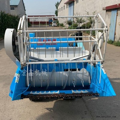 橡膠履帶小麥聯合收割機 履帶式水稻谷子聯合收割機視頻 批發宏博  360度原地轉彎掉頭操作靈活