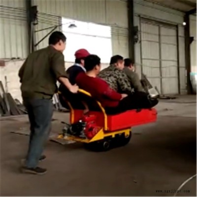 履帶車 手推車 汽油動力單履帶運輸車 防滑橡膠履帶山地農作物搬運車