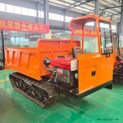 山東岳工機械 全地形履帶運輸車 小型山地履帶翻斗車 橡膠履帶自卸車