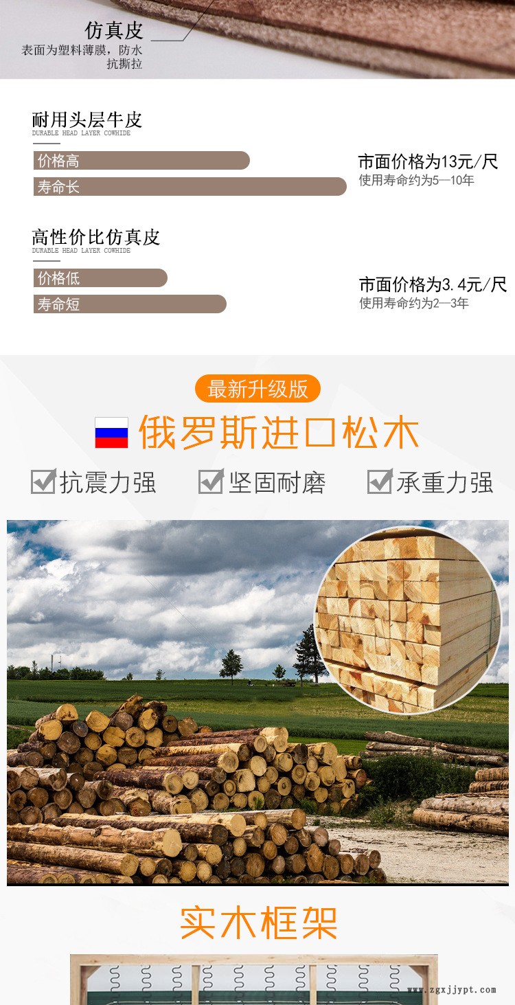潘神真皮沙發床氣動桿儲物箱頭層牛皮頭枕可活動廠家定制送腳踏示例圖5
